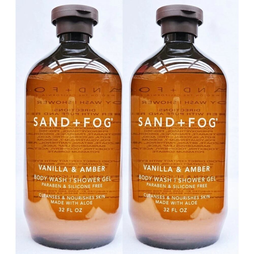 2x Sand Fog VANILLA AMBER Body Wash Shower Gel 32 oz each HTF - FREE SHIP!